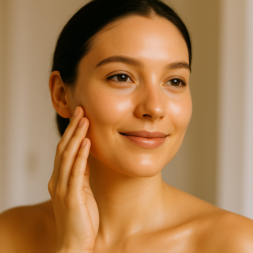 Applying A313 vitamin A cream as part of a simple skincare routine